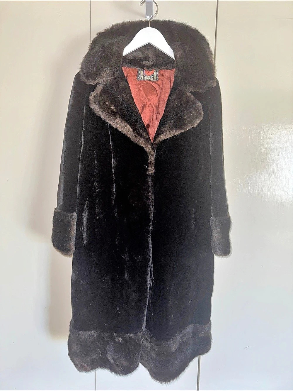 Black & Brown Faux Fur Coat